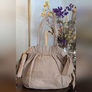 Prada Light Tan Nappa leather Bow Shoulder Bag‎